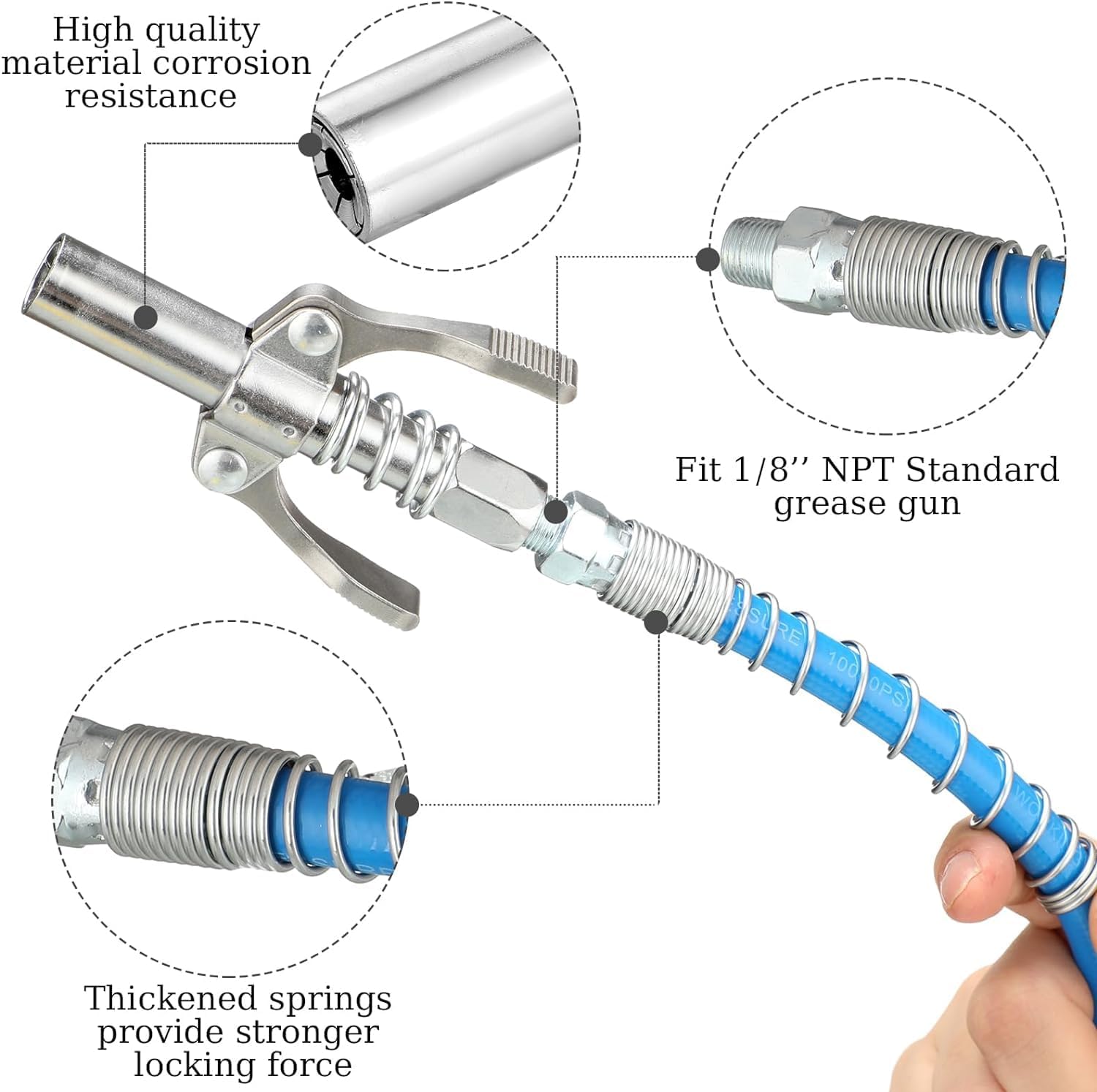 Double Handle High Pressure Quick Release Grease Coupler