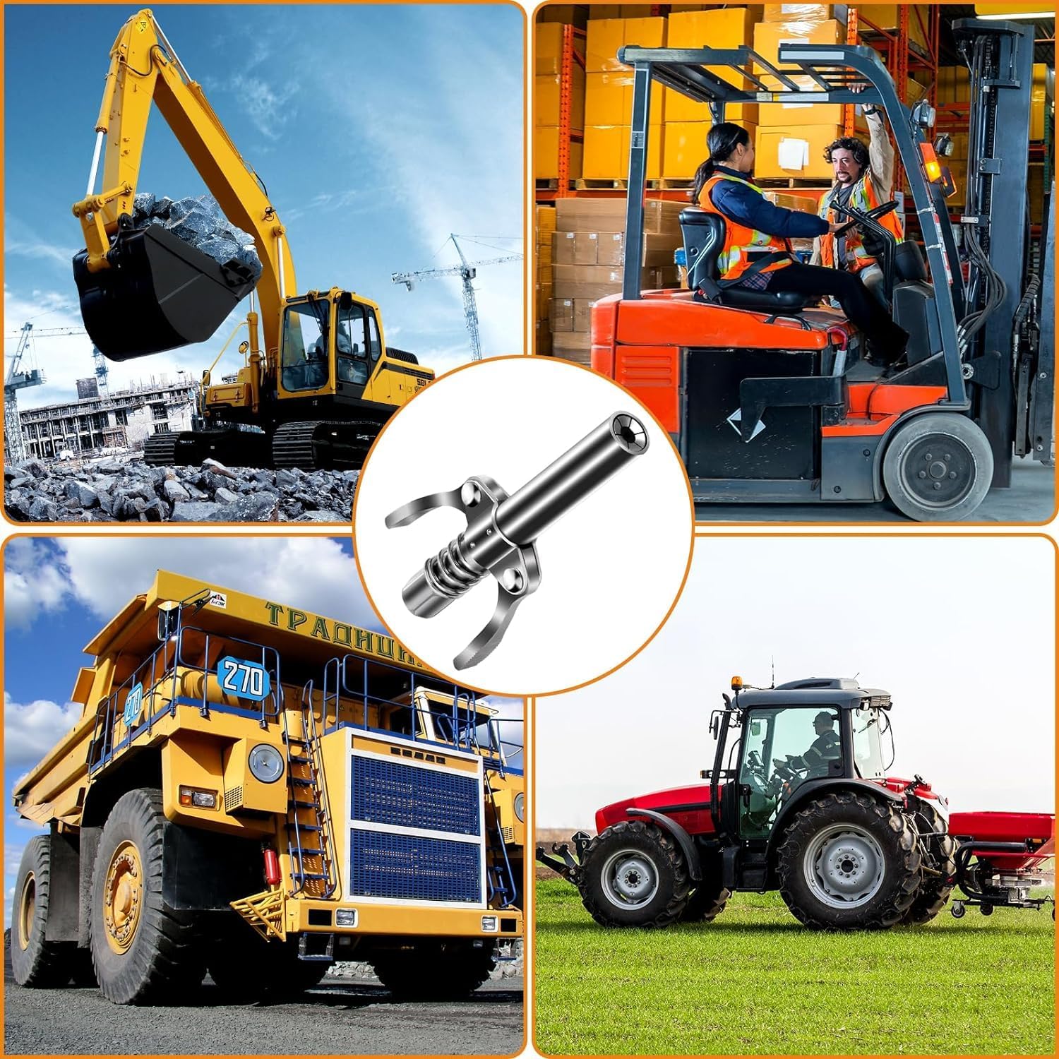 Double Handle High Pressure Quick Release Grease Coupler