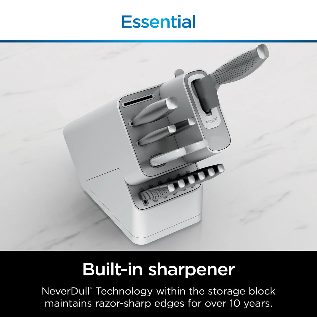 Premium 12-Piece Stainless Steel Knife System with Built-in Sharpener