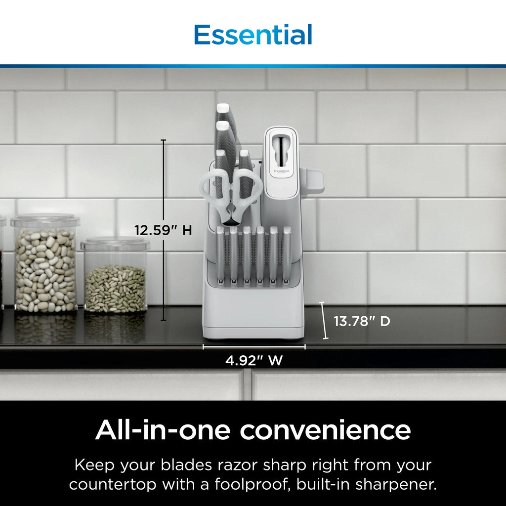 Premium 12-Piece Stainless Steel Knife System with Built-in Sharpener